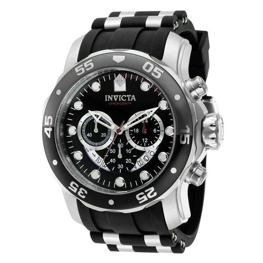 Invicta Pro Diver Men 48mm Stainless Steel Band Black Dial Chronograph Quartz Watch 37230