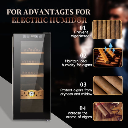 35L Cigar Humidors with Cooling and Heating Function , 250Counts Capacity Cigar Humidor Humidifiers with Constant Temperature Controller, Father's Day Gift for Men