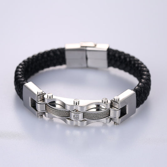 Fashion Titanium Steel Personality Men's Braided Style Bracelet
