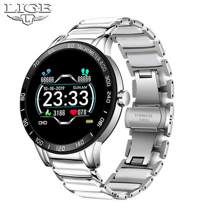 LIGE cross-border smart watch ceramic watch chain watch multi-function sports waterproof watch blood pressure itching