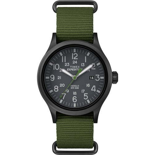 Timex Men's Expedition Scout Green/Black 40mm Casual Watch, Fabric Strap