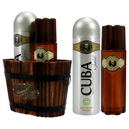 Cuba Gold by Cuba for Men - 2 Pc Gift Set 3.4oz After Shave, 6.7oz Body Spray