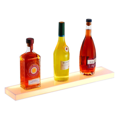 VEVOR Wall Mounted LED Lighted Liquor Bottle Display Home Bar Shelf 24" 1-Step