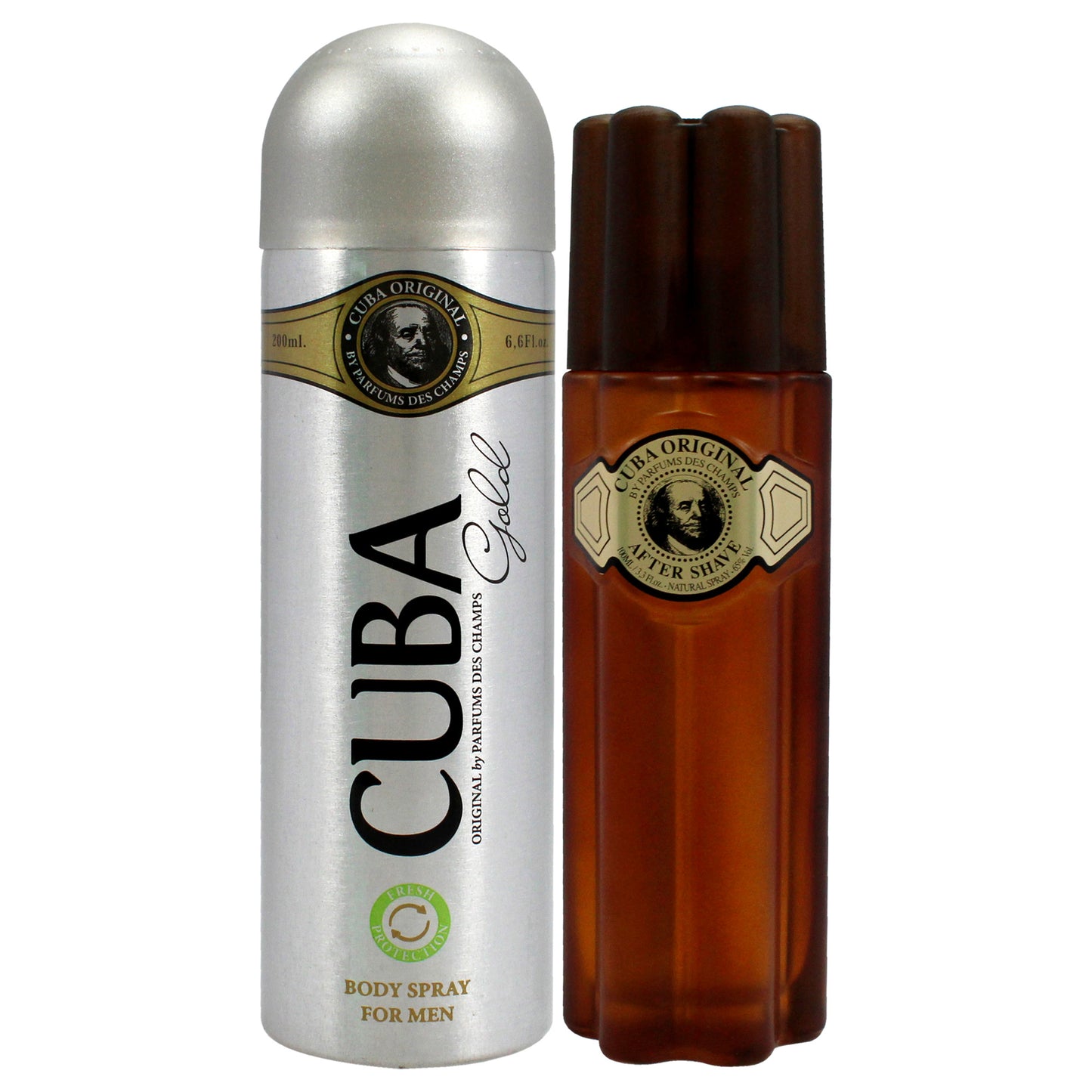 Cuba Gold by Cuba for Men - 2 Pc Gift Set 3.4oz After Shave, 6.7oz Body Spray