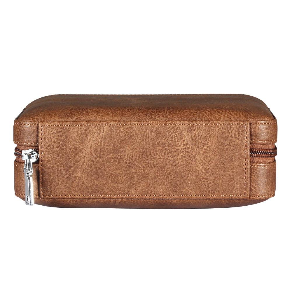 GALINER Portable Humidor Cigar Leather Travel Case with Cedar Wood  for 4  Cigars