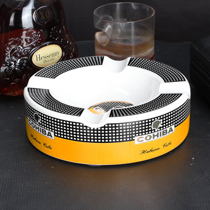 COHIBA Portable Ceramic 4 Slot Cigar Holder Ashtray