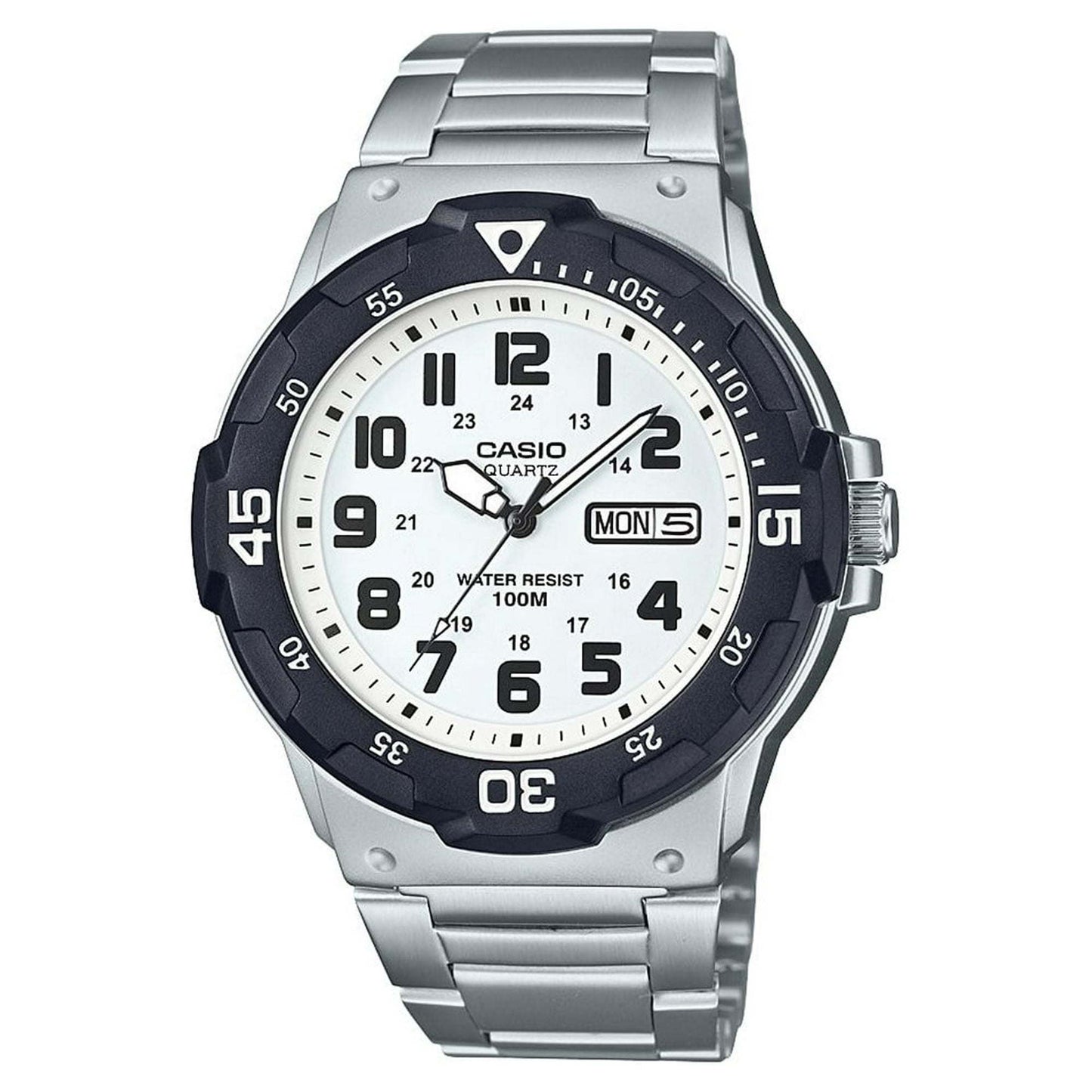 Casio Men's Dive Style Bracelet Watch with White Dial MRW200HD-7BV