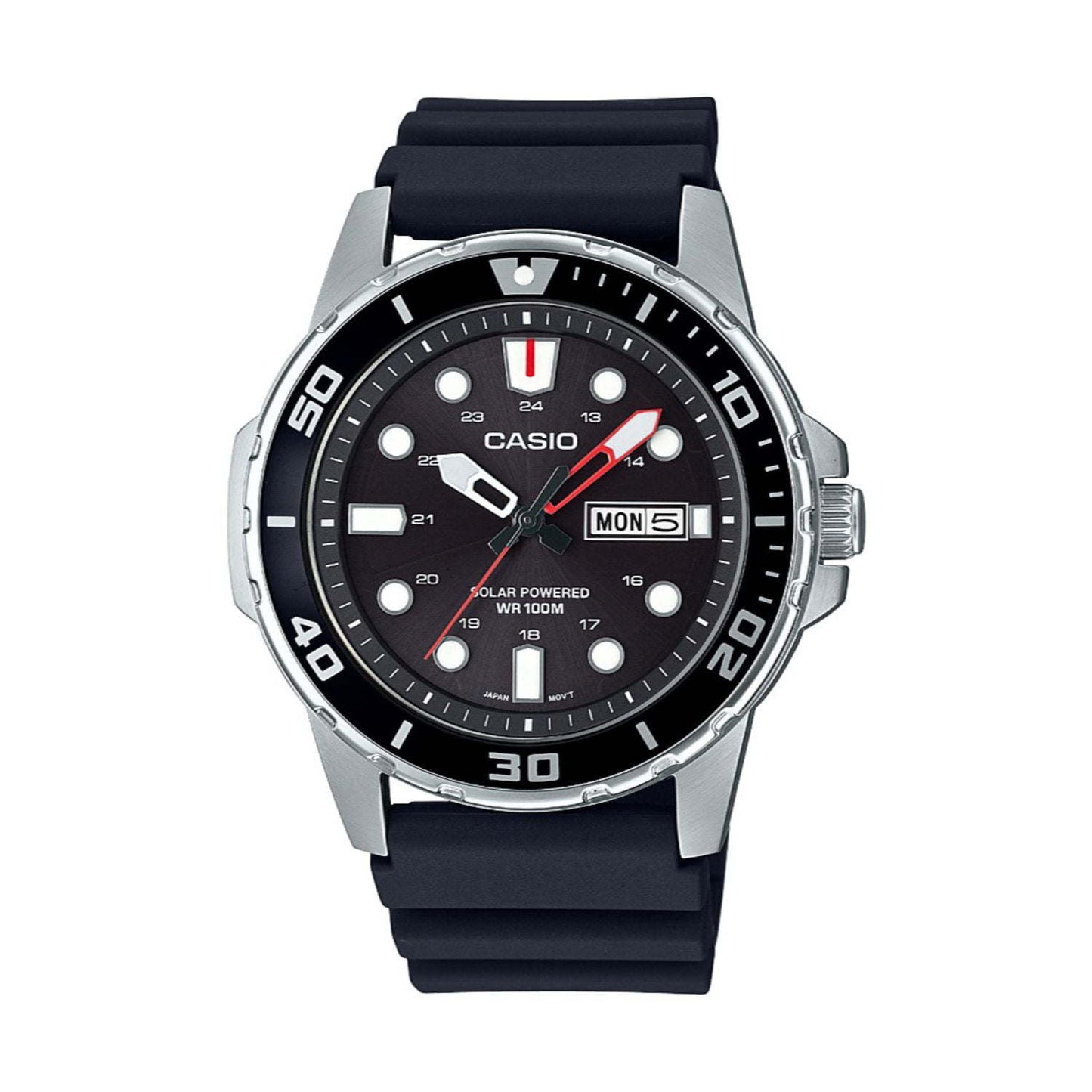 Casio Men's Black Dial Solar Powered Analog Watch