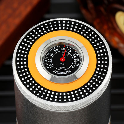 GALINER Cigar Portable Humidor Tube With Hygrometer Cigar Humidifier Charuto Jar Metal Cigar Case Puro Box Travel