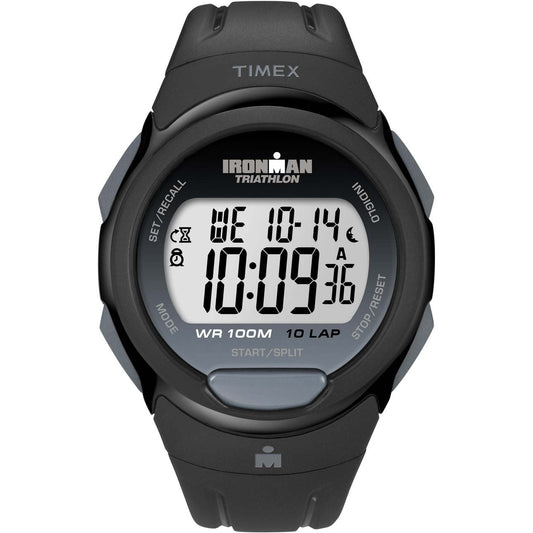 TIMEX Men's IRONMAN Essential 10 Black/Gray 40mm Sport Watch, Resin Strap