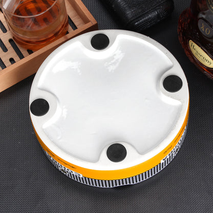 COHIBA Portable Ceramic 4 Slot Cigar Holder Ashtray