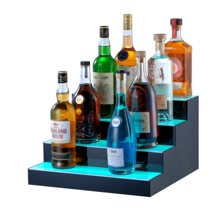 VEVOR LED Lighted Liquor Bottle Display Bar Shelf RF & App Control 16" 4-Step