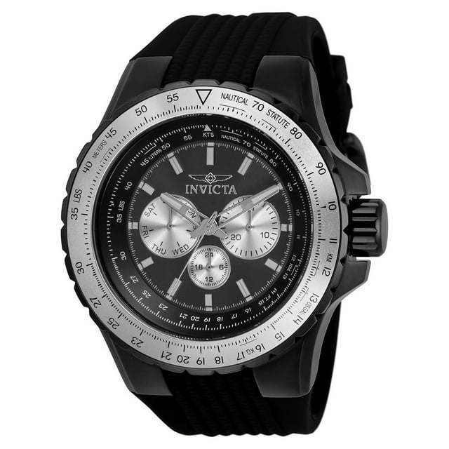 Invicta Aviator Men's 50mm Stainless Steel Black Chronograph Quartz Watch