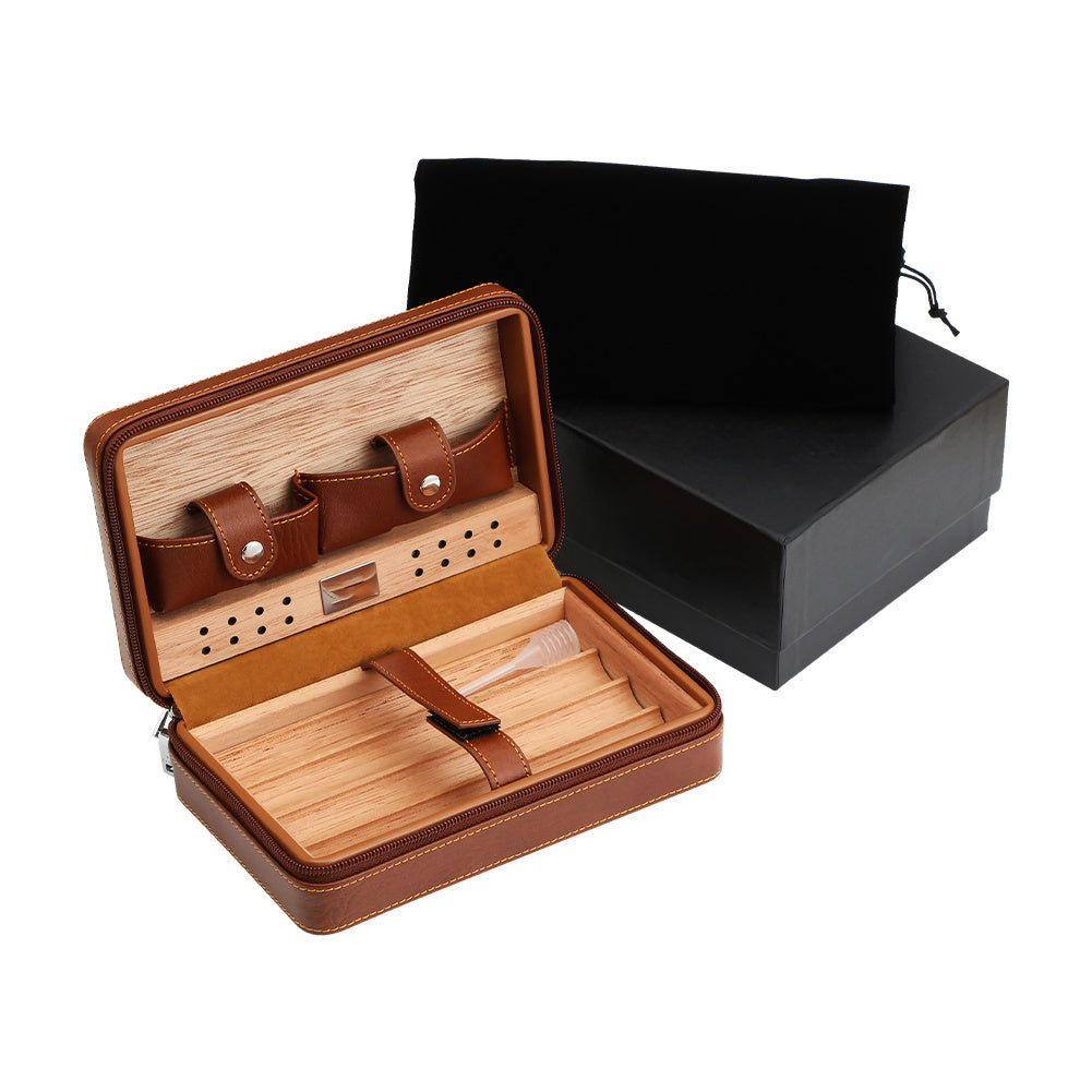 Luxury Cigar Humidor With Lighter and Cutter Set Smoking Accessory