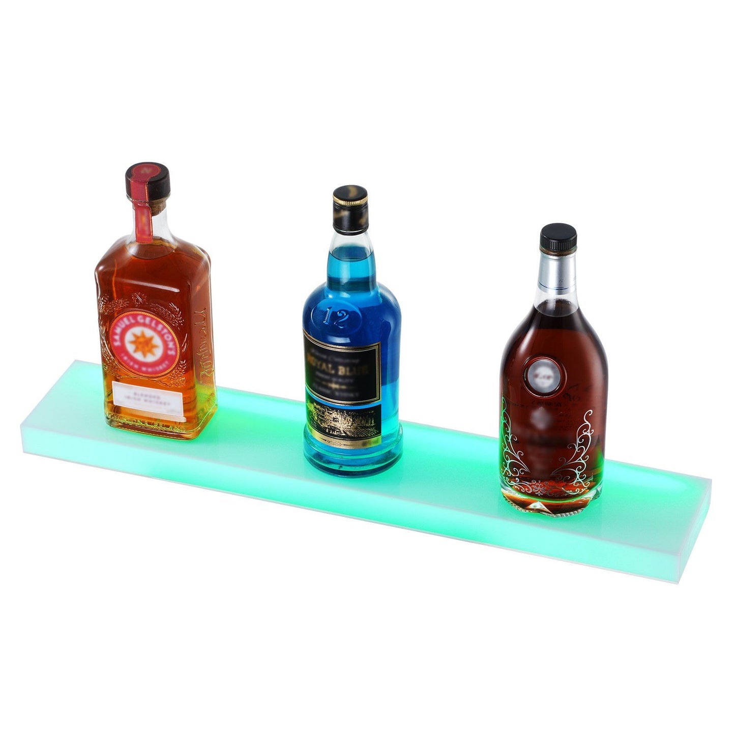 VEVOR Wall Mounted LED Lighted Liquor Bottle Display Home Bar Shelf 24" 1-Step