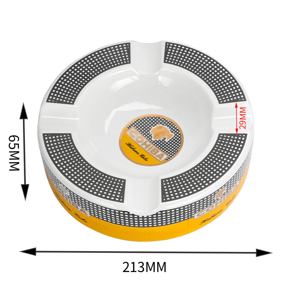 COHIBA Portable Ceramic 4 Slot Cigar Holder Ashtray