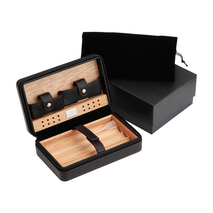 Luxury Cigar Humidor With Lighter and Cutter Set Smoking Accessory