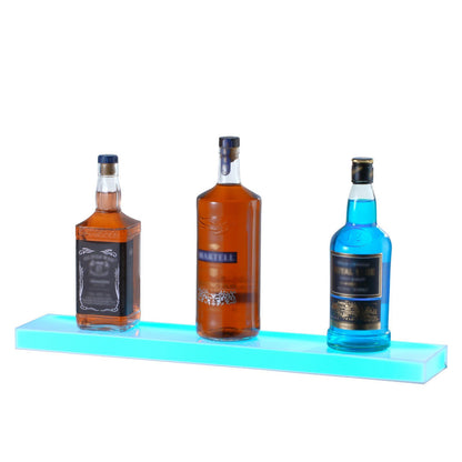 VEVOR Wall Mounted LED Lighted Liquor Bottle Display Home Bar Shelf 24" 1-Step