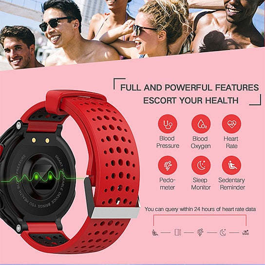 Smart Fit Sporty Waterproof Watch W/ Active Heart Rate and Blood Pressure Monitor