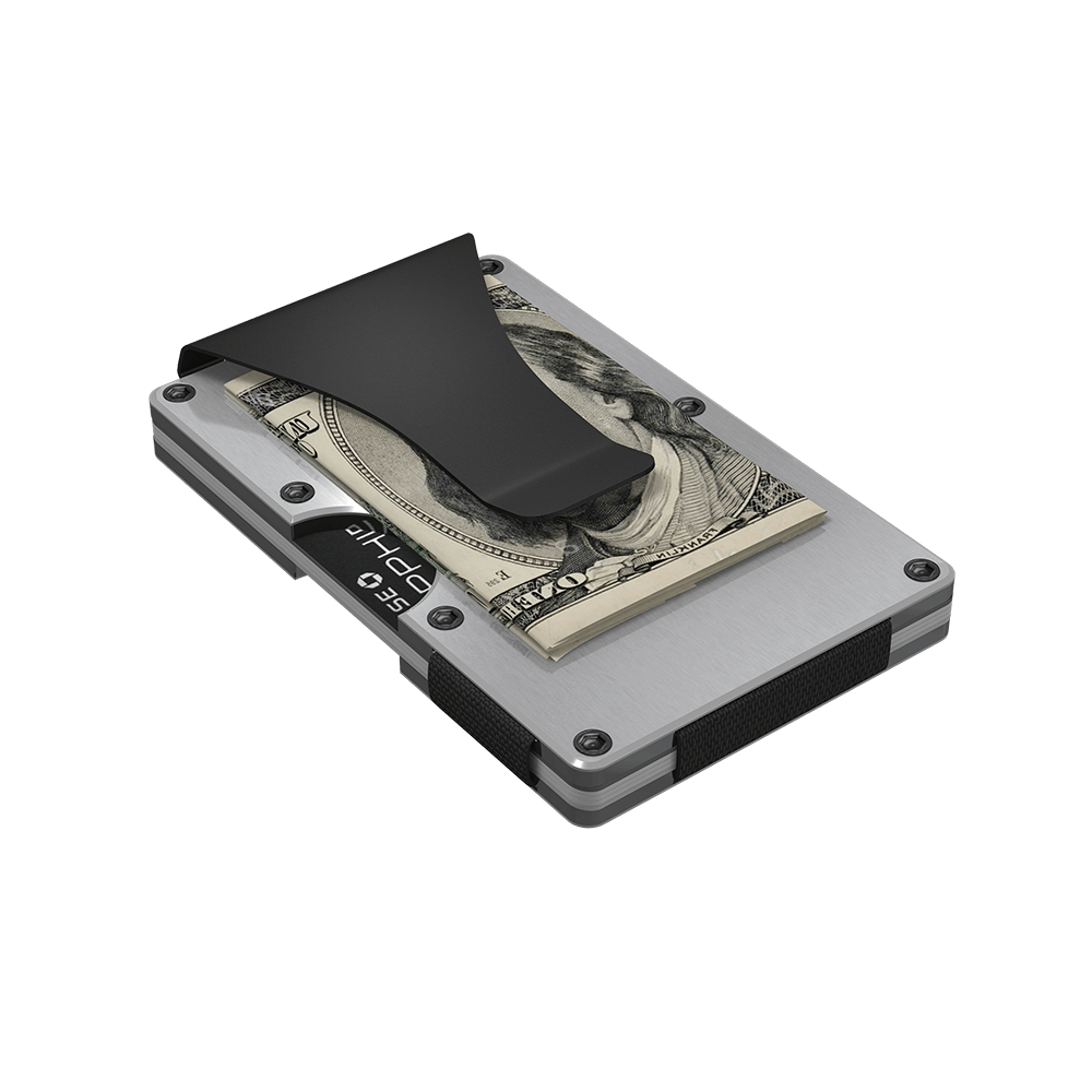 GRID SILVER Aluminum Money Clip