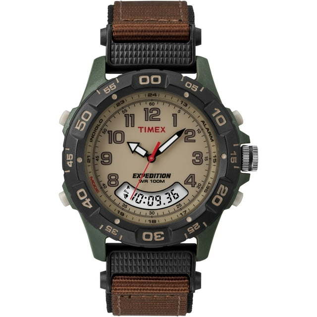 Timex Men's Expedition Combo Brown/Green/Tan 39mm Outdoor Watch, Fabric Strap