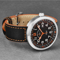 Zeno B554-A15 Men's 'Rondo' Black Dial Black/Red Leather Strap Automatic Watch