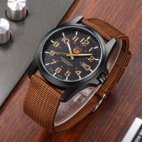 Men's Nylon Strap Quartz Watch Fashion Casual Round Hand Date Men's Watches
