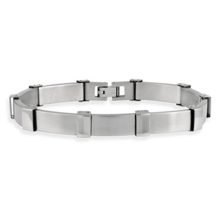 Stainless Steel Rectangle Men's Link Bracelet