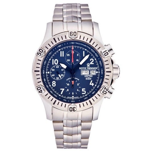 Revue Thommen 16071.6125 Men's 'Airspeed' Blue Dial Day-Date Chronograph Automatic Watch