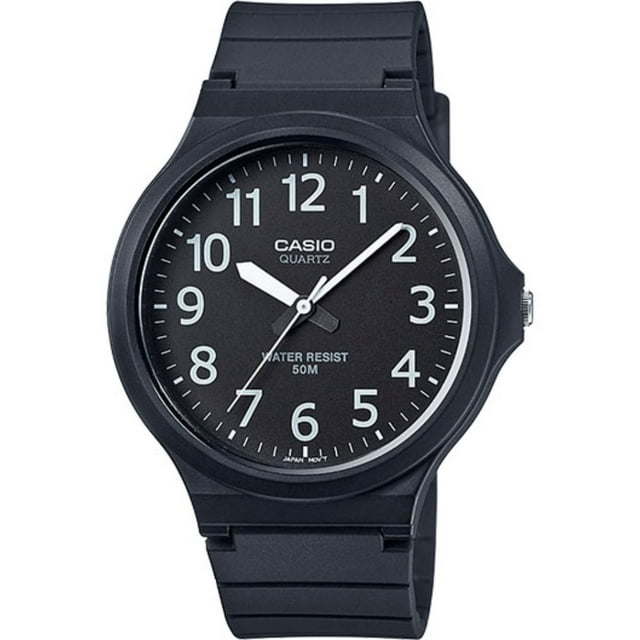 Casio Men's Super-Easy-Reader Watch, Black/White Accents MW240-1BV