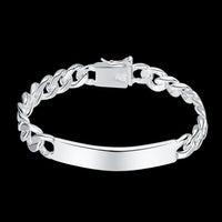 Mens Bracelet Plated Silver 8mm Link Chain Bracelet Bangle for Women MenParty Jewelry Accessoires