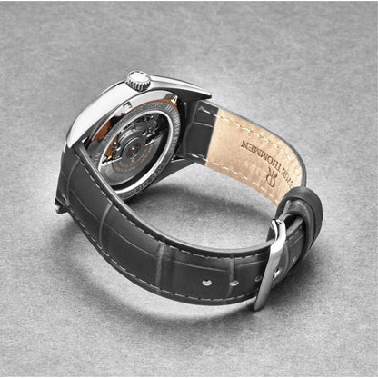 Revue Thommen 21010.2522 Men's 'Heritage' Grey Dial Grey Leather Strap Automatic Watch