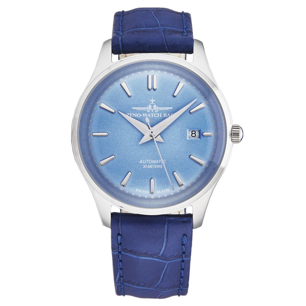Zeno Men's 'Jules Classic' Limited Edition Blue Dial Blue Leather Strap Automatic Watch 4942-2824-G4