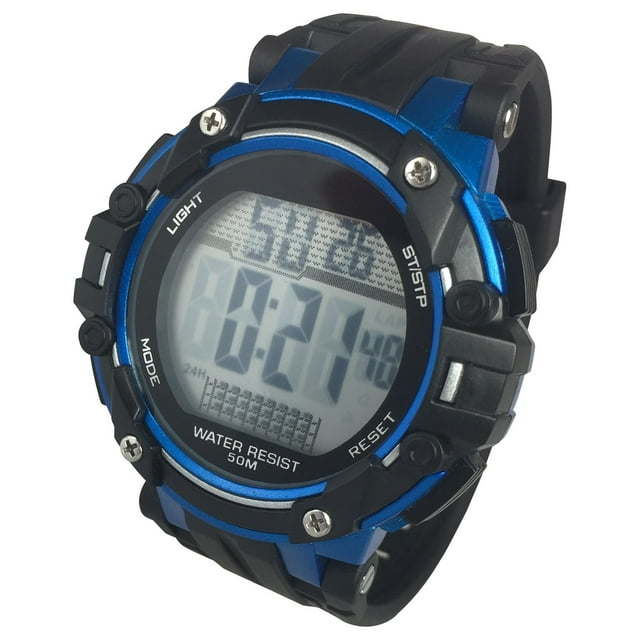 George Men's Digital Sport Wristwatch Plastic Strap