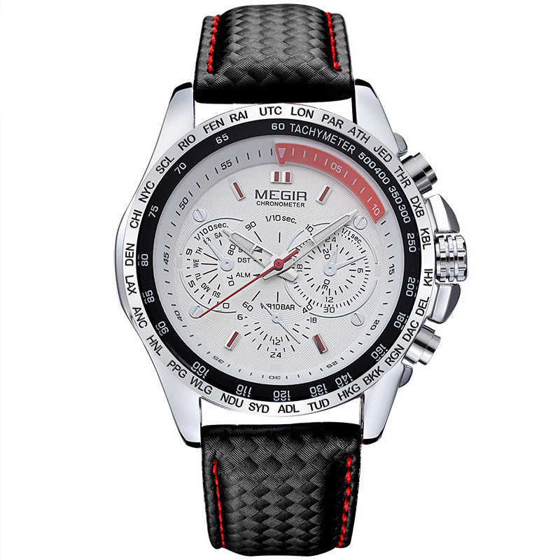 MEGIR Cross border Hot Sale Wholesale Waterproof Watch for men Artificial Eyes Decorative Six Needle Sport Watch