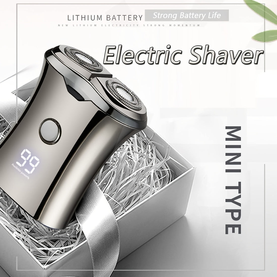 Portable Electric Shaver For Men Beard Trimmer Small Size Quick Charging; with Clean Brush Travel Men's Razors