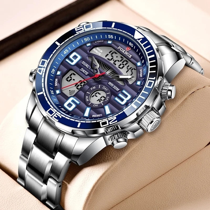 2022 Top Brand Luxury Digital Mens Watches Top Luxury Sport Quartz Wristwatch For Men All Steel Military Waterproof Clock+Box