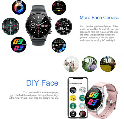 Smartwatch for Men Women IP68 Waterproof Activity Tracker for Android iOS Phones(black)