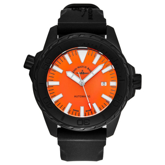 Zeno Men's 6603-BK-A5 'Divers' Orange Dial Black Rubber Strap Automatic Watch