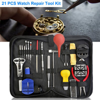 21 PCS Watch Repair Tool Kit Hand Link Remover Watch Band Holder Case Opener with Free Carrying Case
