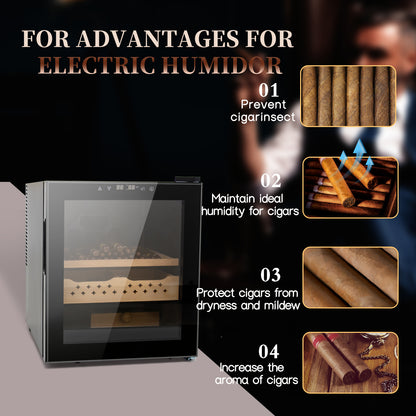50L Cigar Humidors with 3-IN-1 Cooling, Heating & Humidity Control, 250 Counts Capacity Cigar Humidor Humidifiers with Constant Temperature Controller, Father's Day Gift for Men