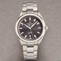 Alpina Men's AL240GS4E6B 'Alpiner' Grey Dial Stainless Steel Swiss Quartz Watch