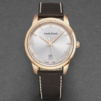 Louis Erard Men's 'Heritage' Silver Dial Brown Leather Strap Swiss Quartz Watch 15920PR31.BRP101