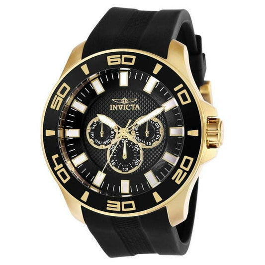 Invicta Pro Diver Men 50mm Stainless Steel Gold Black dial Chronograph Quartz Watch