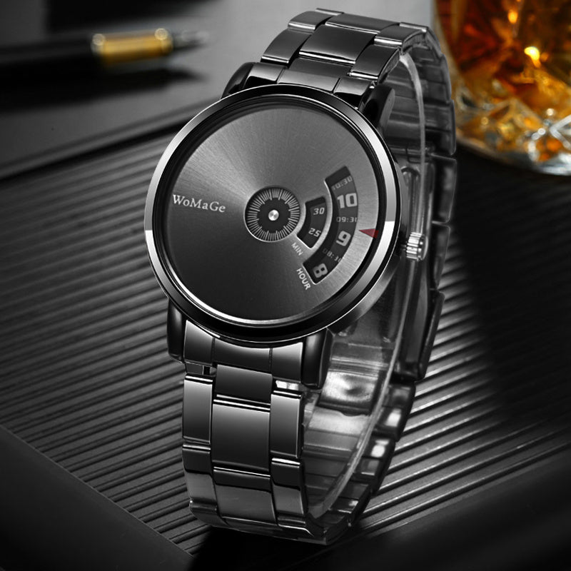 WoMaGe Stainless steel Turntable Quartz Men's watches