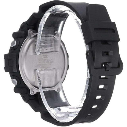 Casio Men's Wide Face Black Digital Grey Resin Strap Watch