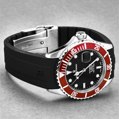 Revue Thommen 17571.2836 Men's 'Diver' Black Dial Rubber Strap Swiss Automatic Watch