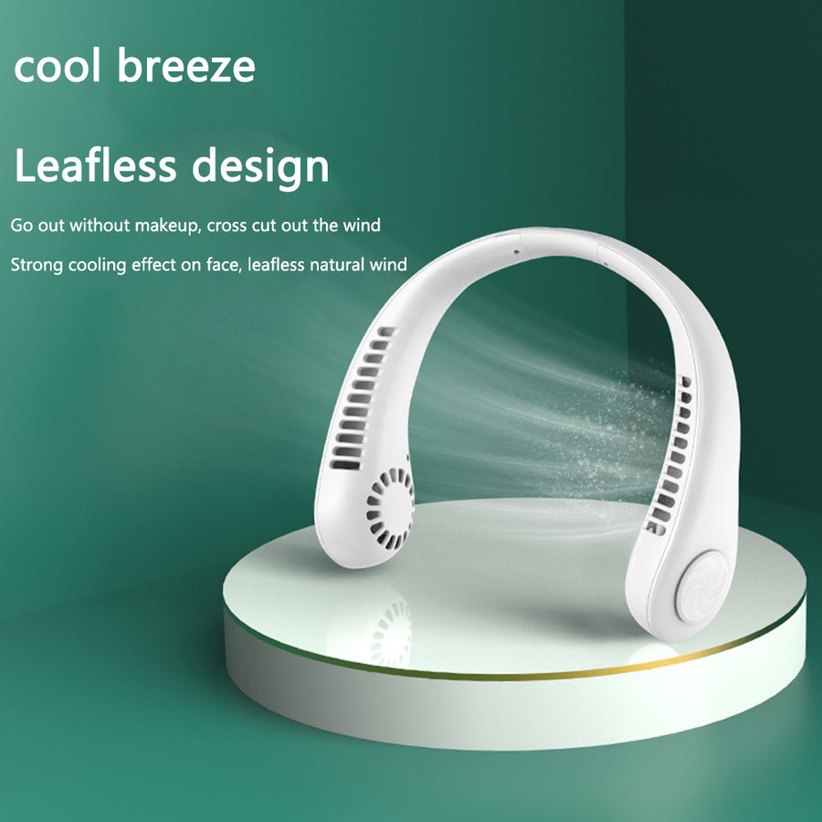 Hanging Neck Fan Portable Cooling Fan USB Leafless 360 Degree Neckband Fan 78 Surround Air Outlets 4000Mah Rechargeable